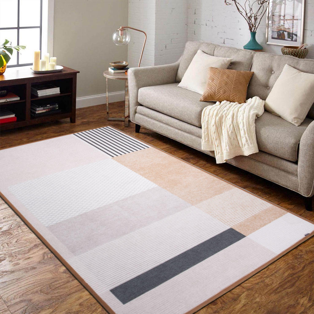 Chenille 3# tapete impresso com backing anti -slip de pontos